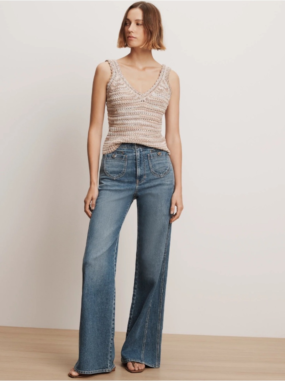 Veronica Beard Taylor Godet Wide-Leg Jeans - Picture 8 of 13